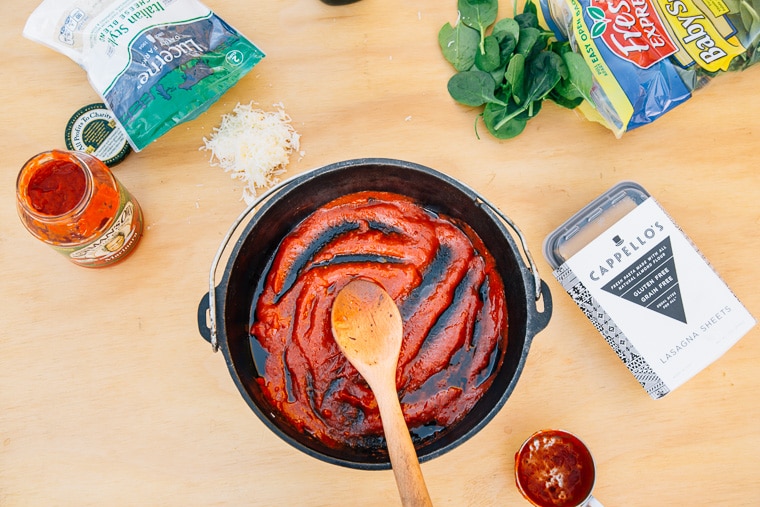 Dutch Oven Campfire Lasagna Fresh Off The Grid