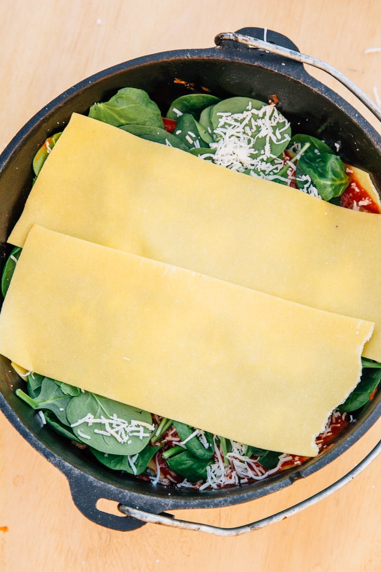 Dutch Oven Campfire Lasagna Fresh Off The Grid